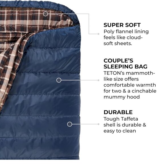 TETON 20˚F Mammoth Double Sleeping Bag - Picture 3 of 4